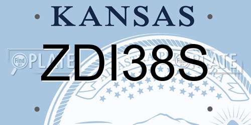 ZDI38S Kansas License Plate
