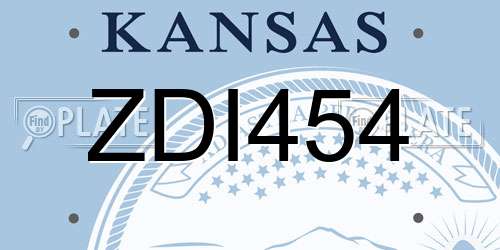 ZDI454 Kansas License Plate