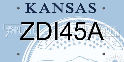 ZDI45A Kansas License Plate