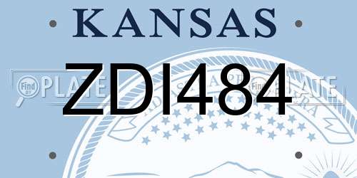 ZDI484 Kansas License Plate