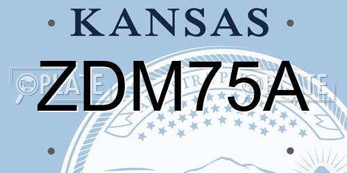 ZDM75A Kansas License Plate
