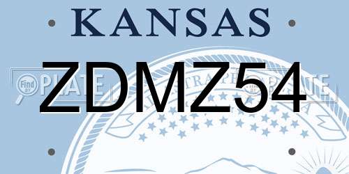 ZDMZ54 Kansas License Plate