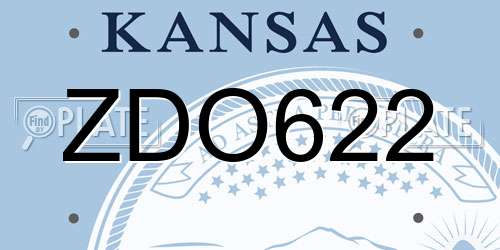 ZDO622 Kansas License Plate