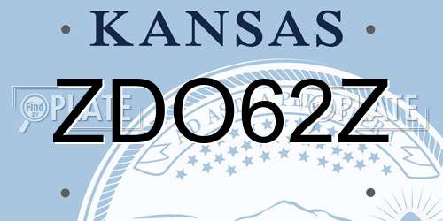 ZDO62Z Kansas License Plate