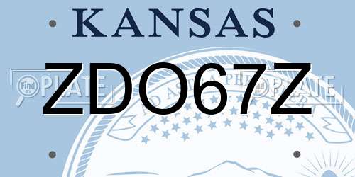 ZDO67Z Kansas License Plate