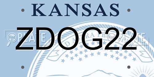 ZDOG22 Kansas License Plate
