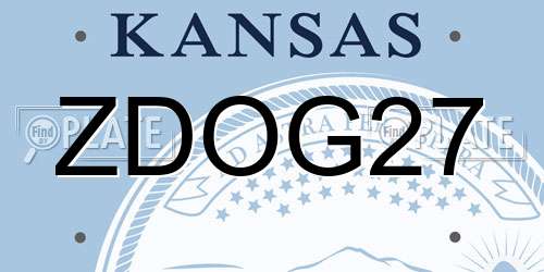 ZDOG27 Kansas License Plate