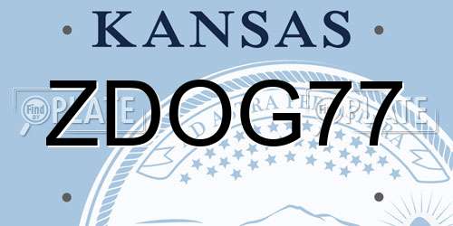 ZDOG77 Kansas License Plate