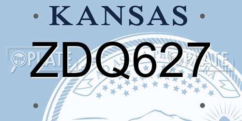 ZDQ627 Kansas License Plate