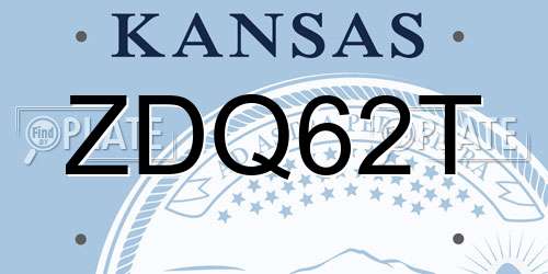 ZDQ62T Kansas License Plate