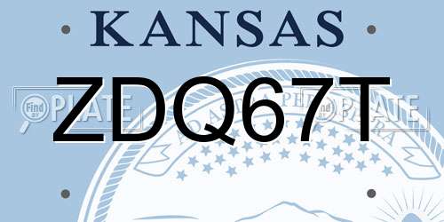 ZDQ67T Kansas License Plate