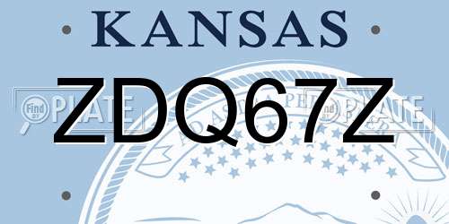 ZDQ67Z Kansas License Plate