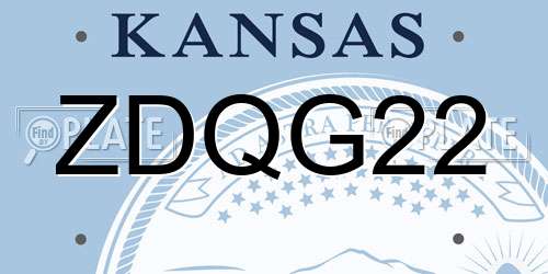 ZDQG22 Kansas License Plate