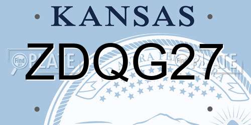 ZDQG27 Kansas License Plate