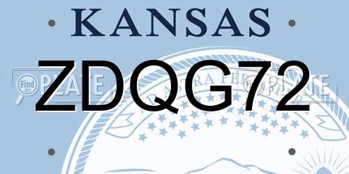 ZDQG72 Kansas License Plate