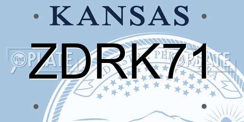 ZDRK71 Kansas License Plate