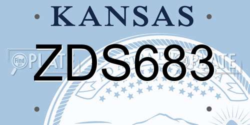 ZDS683 Kansas License Plate