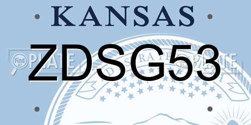 ZDSG53 Kansas License Plate