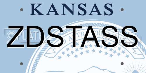 ZDSTASS Kansas License Plate