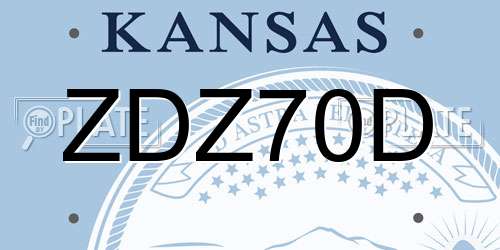 ZDZ70D Kansas License Plate