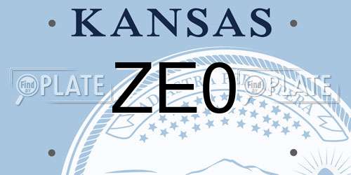 ZE0 Kansas License Plate