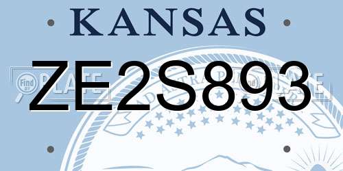 ZE2S893 Kansas License Plate