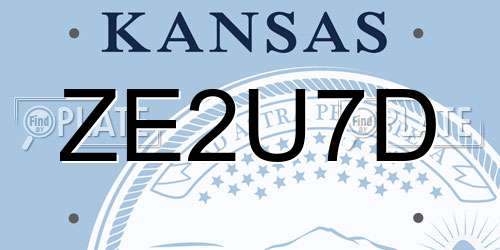 ZE2U7D Kansas License Plate