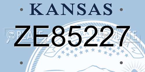 ZE85227 Kansas License Plate