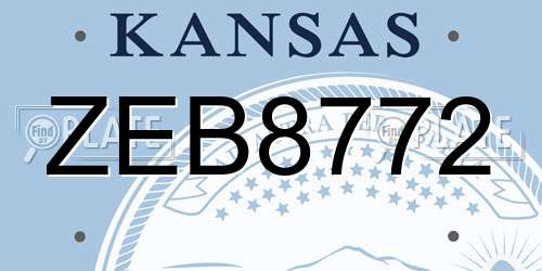 ZEB8772 Kansas License Plate