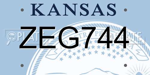 ZEG744 Kansas License Plate