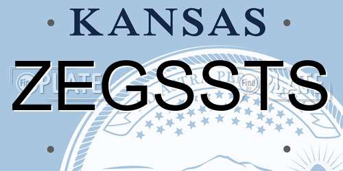 ZEGSSTS Kansas License Plate