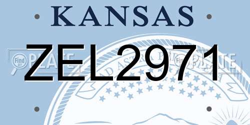 ZEL2971 Kansas License Plate