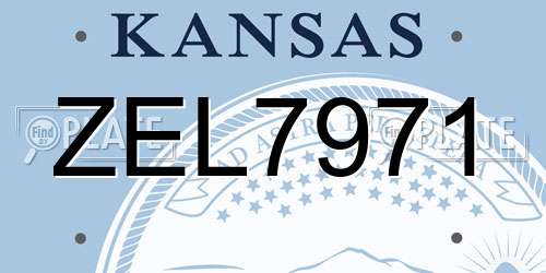 ZEL7971 Kansas License Plate