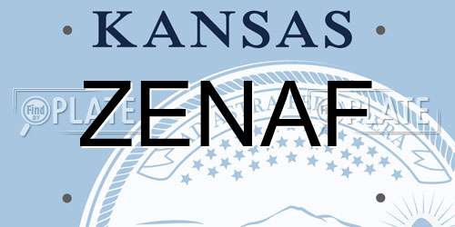 ZENAF Kansas License Plate