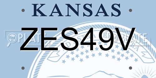 ZES49V Kansas License Plate