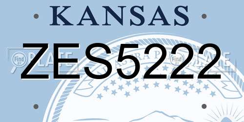 ZES5222 Kansas License Plate
