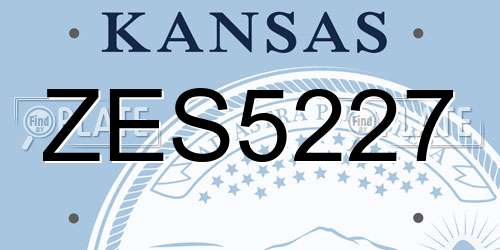 ZES5227 Kansas License Plate
