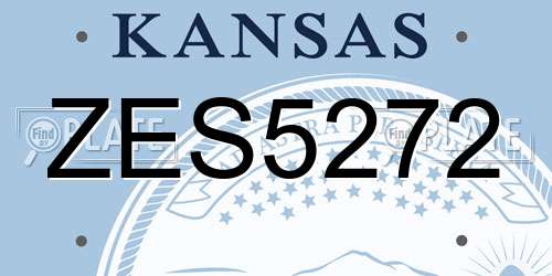 ZES5272 Kansas License Plate