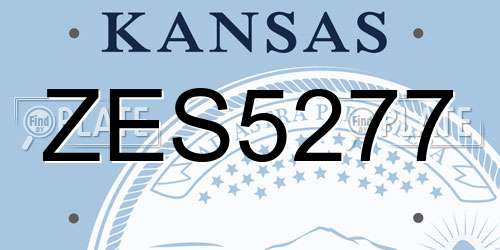 ZES5277 Kansas License Plate