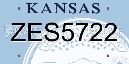 ZES5722 Kansas License Plate