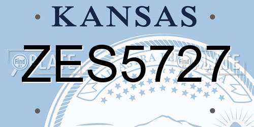 ZES5727 Kansas License Plate