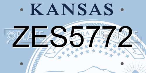 ZES5772 Kansas License Plate