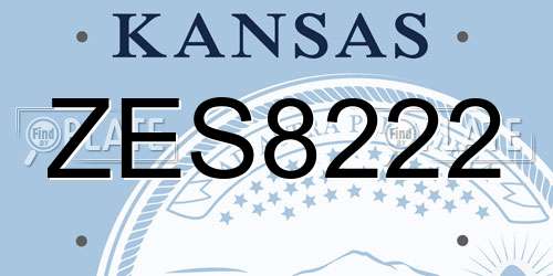 ZES8222 Kansas License Plate