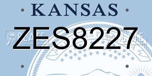 ZES8227 Kansas License Plate