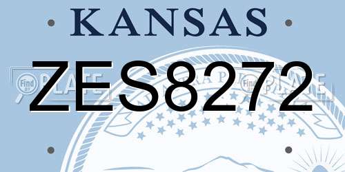 ZES8272 Kansas License Plate