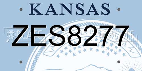 ZES8277 Kansas License Plate