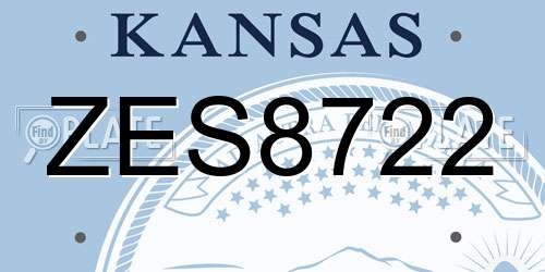 ZES8722 Kansas License Plate