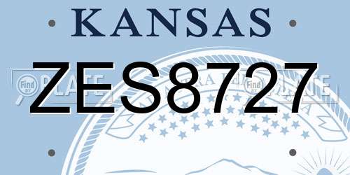 ZES8727 Kansas License Plate