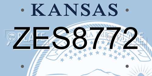 ZES8772 Kansas License Plate