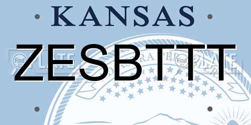 ZESBTTT Kansas License Plate
